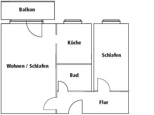 Beispiel 2 Raum-Wohnung