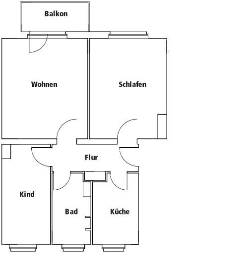Beispiel 3 Raum-Wohnung